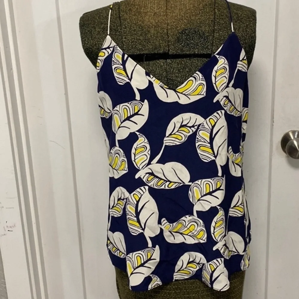 J.CREW SILK FLORAL RACERBACK TANK SIZE 4
